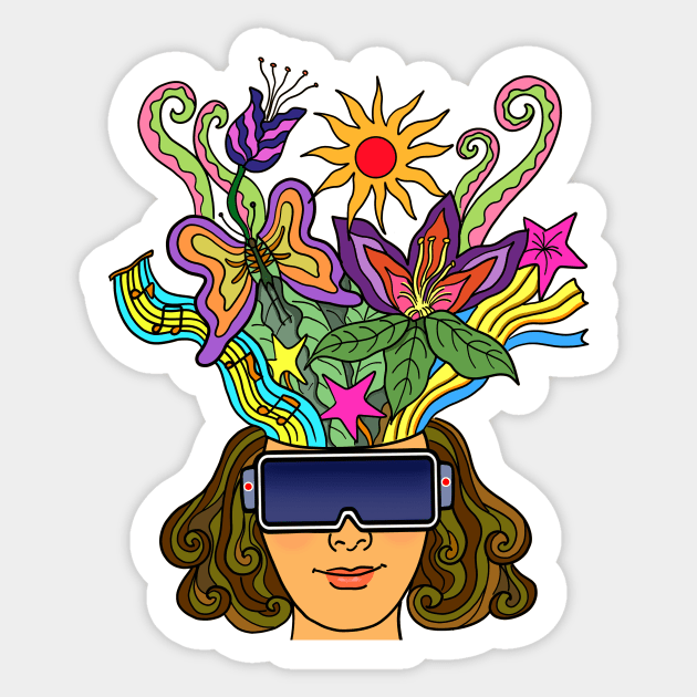 Virtual Reality Metaverse Creative Beautiful Mind Fantasy Sticker by Nalidsa